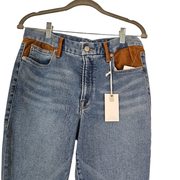 Good American Skinny Suede Jeans in Indigo 10/30 - Picture 8 of 12